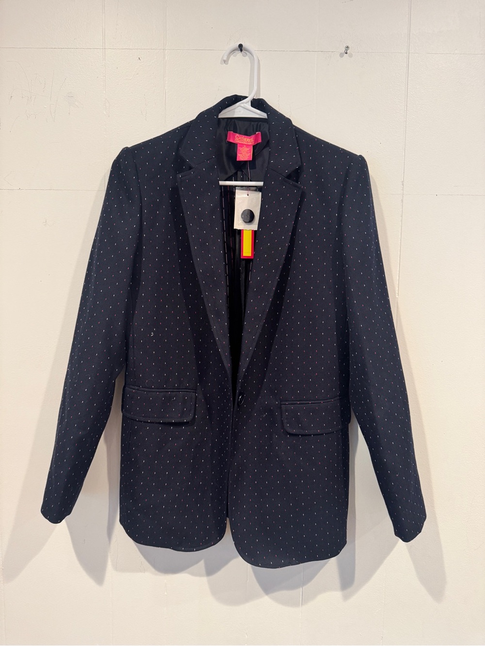 NWT Catherine Malandrino Navy Pin-dot Blazer